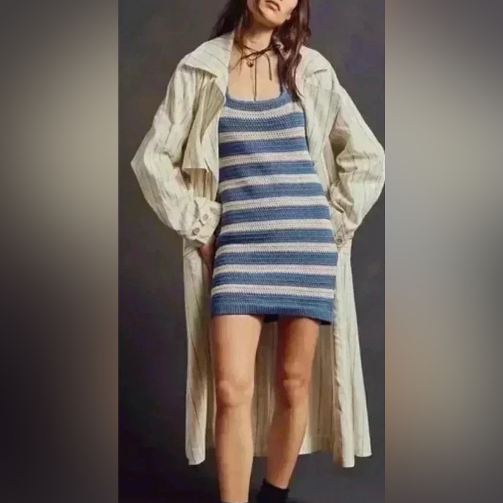We The Free / Free People Melia Mac Linen Blend Contemporary & cool Trench Coat - Picture 8 of 9